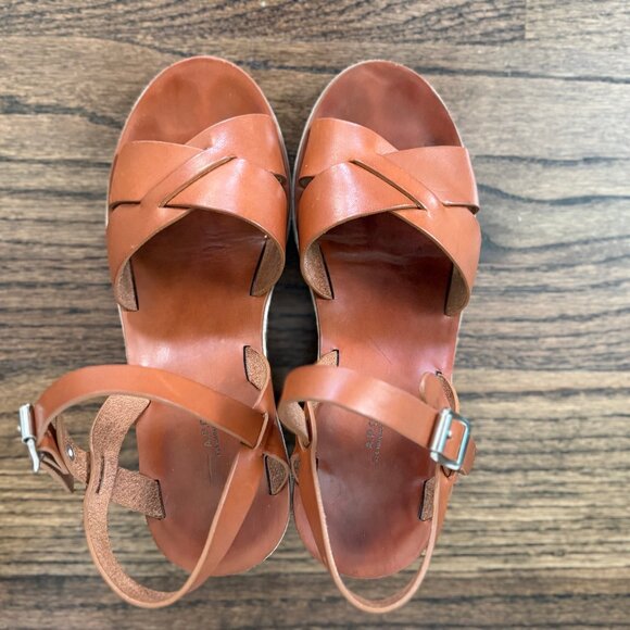 A.P.C. Judith Wedge Sandals in Hazelnut Size 39 - Picture 6 of 8